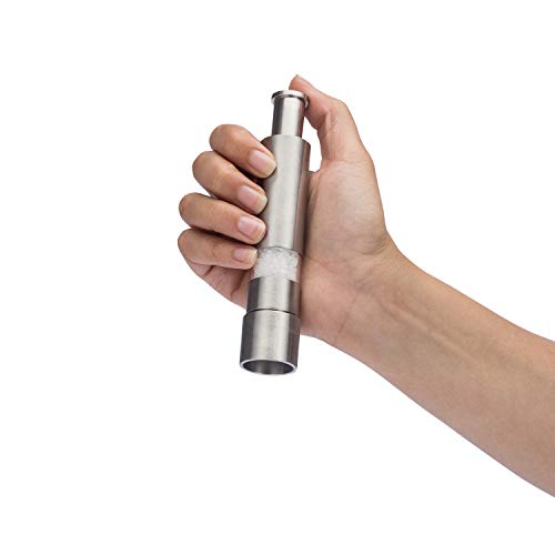Grind Gourmet 316 Stainless Steel Salt & Pepper Grinder Set Refillable Modern Pump & Grind
