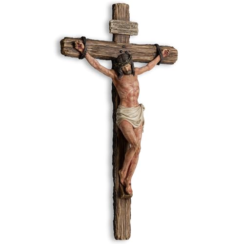 DevotedWalls Extra-Large Catholic Crucifix Wall Decor 20.8"L x 12"W Full Color