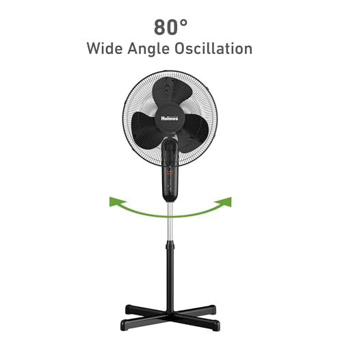 Black 16-Inch Digital Oscillating Tower Fan with Remote, 3 Speeds & Timer