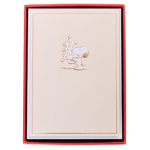 Graphique Peanuts Tree Christmas Cards Pack of 15 with Envelopes – Blank Inside, La Petite Press Collection Boxed Set