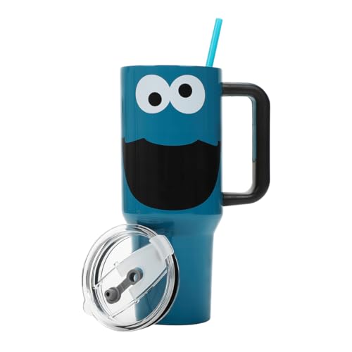 Sesame Street Cookie Monster Stainless Steel Tumbler 40 Oz with Handle