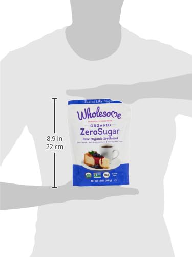 Wholesome Sweeteners 12-Ounce Organic Erythritol Sweetener, Zero Calorie Sweetener, Keto Friendly, Non GMO, Gluten Free & Vegan Sweetener, 8 Pack