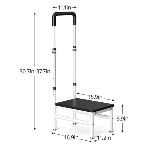 Heavy Duty Step Stool with Handle for Adults & Seniors, Supports 400 lbs