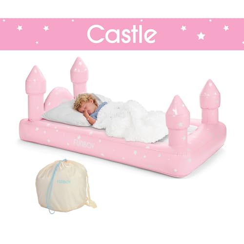 Kids Pink Castle Inflatable Air Bed Travel Mattress - Funboy, Single, 74x40 inches