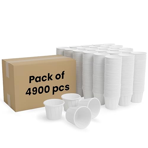 Disposable 1 oz Paper Medicine & Condiment Cups Bulk Pack 4900 pcs