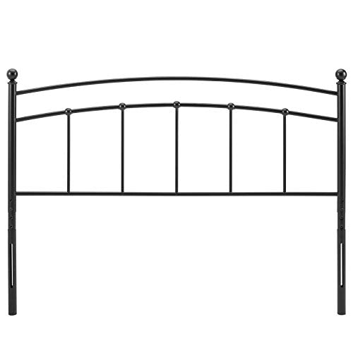 Queen Metal Headboard with Rustic Farmhouse Style - Black