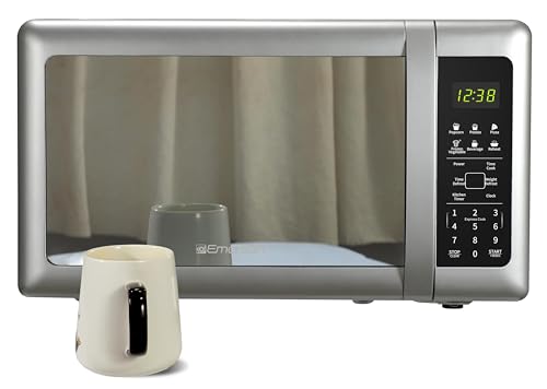 Emerson Microwave Oven 0.7 Cu Ft - 700W with Mirror Finish, Silver, Model MW7601SL