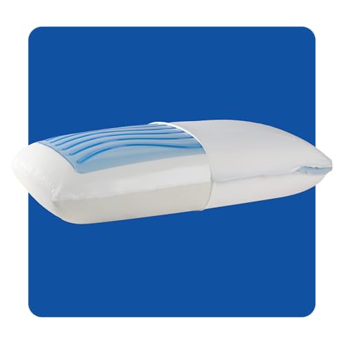 Sealy Dreamlife Standard Cooling Memory Foam Pillow with Gel Cover - Removable Washable Cover, Made in USA