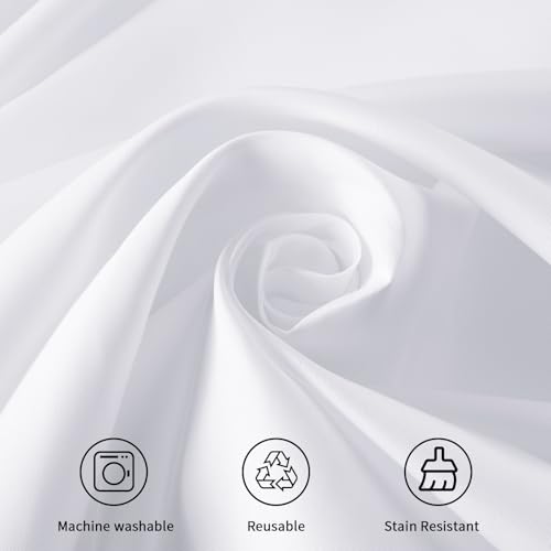 Fixwal 6 Pack 120 Inch Round White Tablecloth - Polyester, Elegant Table Cover
