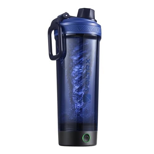 VOLTRX Gallium Electric Protein Shaker Bottle 27oz Midnight Blue Rechargeable