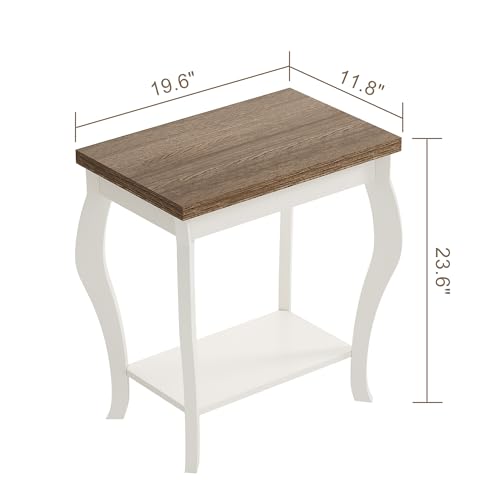 ChooChoo End Tables Living Room Set of 2 - Soft White Curved Legs