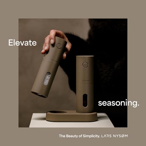 LARS NYSØM Electric Salt & Pepper Grinder Set - Taupe Brown, 2-Piece