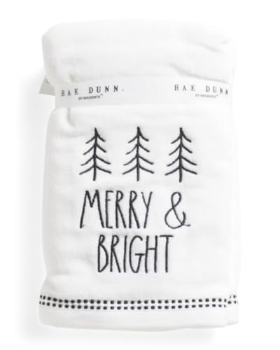 Rae Dunn by Magenta Christmas Hand Towels - White / Merry & Bright Holiday Decor