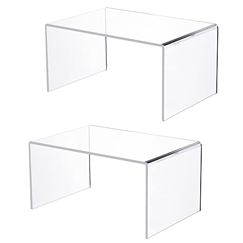 12 Inch Clear Acrylic Risers Set - Extra Large 5mm Thick Display Shelves for Jewelry Food Toys - Variation 2 / 12"x7.75"x6"