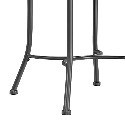 Hillsdale O'Malley Vanity Stool with Spiral Pattern & Metallic Gray Fabric