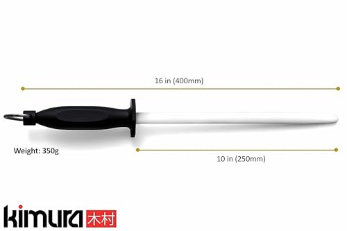 Ceramic Honing Rod - 10 Inch Honing Steel with Ergonomic Handle - Ideal for All Chef Knives - Japanese Gift Box - Variation of THIS listing