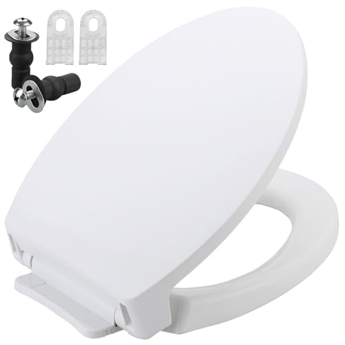 Elongated Toilet Seat Compatible with TOTO & More - Soft Close, Durable White