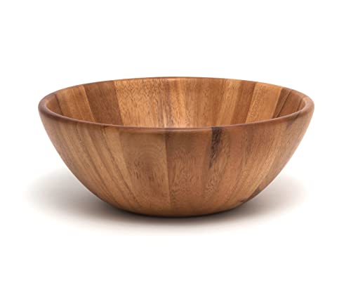 Large Acacia Round Flair Serving Bowl - 12 Inch Kitchen & Home Decor