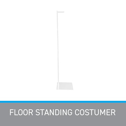 Adjustable White Clothing Display Rack - Single Arm Garment Stand for Retail & Boutique Use