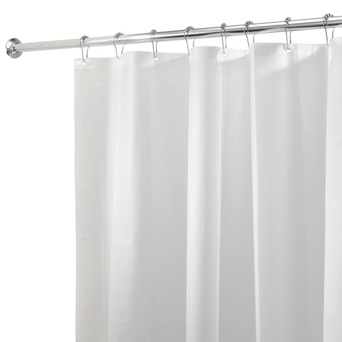 iDesign PEVA Mold and Mildew Resistant Plastic Shower Curtain Liner for Use Alone or With Fabric Curtain, Set of 2, 72¡± x 72¡±, White