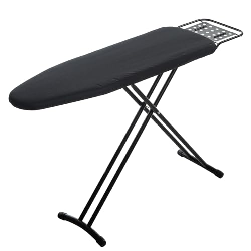 RAINHOL Black Full Size Adjustable Ironing Board 54x13 inches with Steel Frame and Cotton Cover