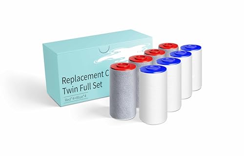 BLOTMS Replacement Shower Filter Set 4Blue+4Red - Removes Chlorine & Contaminants
