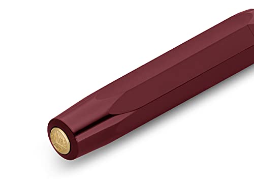Kaweco Classic Sport Fountain Pen Bordeaux Medium Nib - Gold-Plated Steel, 13 cm