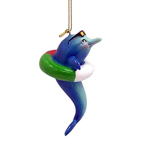 Swimming Dolphin Christmas Ornament, Holiday D?cor, Nautical Theme, 3.75 Inches