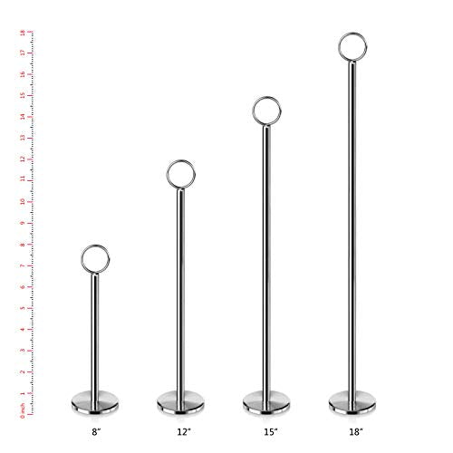 18 Inch Silver Table Number Holder Set of 12 - Wedding & Event Sign Display