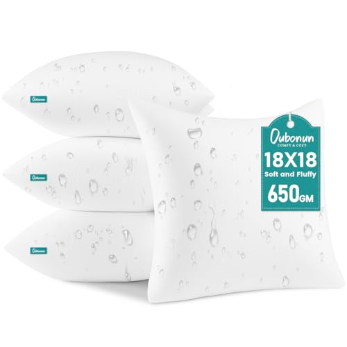 Outdoor Throw Pillow Inserts 18x18 Inches Set of 4 Waterproof Cushions - Oubonun Variation of 4 / 18x18 Inch