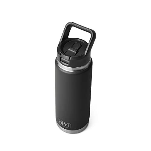 YETI Rambler 26 oz Vacuum Insulated Stainless Steel Bottle with Straw Cap - Black