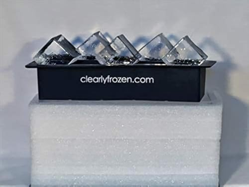 Clear Ice Tray for 2-Inch Glass-Like Cubes - BPA-Free Silicone, Reusable