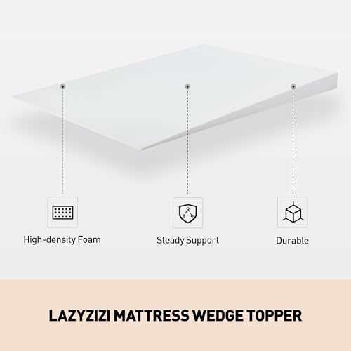 Lazyzizi Full 5-Inch Mattress Wedge Topper for Acid Reflux GERD Snoring Support