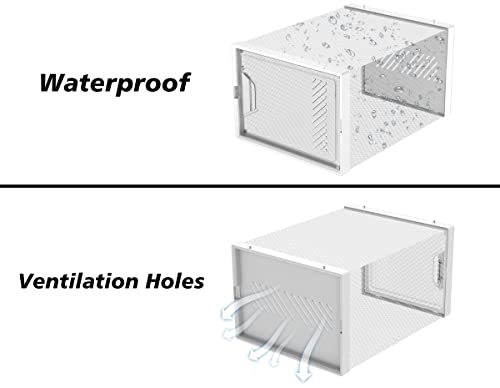 White XL Clear Stackable Shoe Storage Box for Closet - Men’s & Women’s Shoes