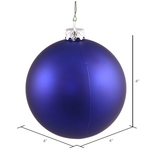 Vickerman 4-inch Cobalt Matte Christmas Ornament - Pack of 6