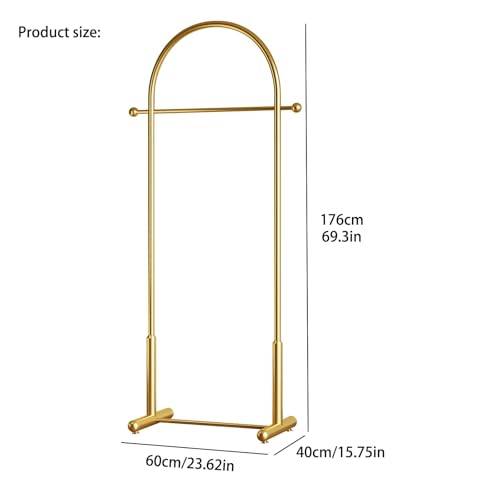 Gold Arch Clothing Rack - Freestanding Metal Garment Rack for Home & Store