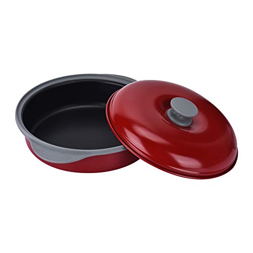 Microwave Frying Pan Skillet Grill & Crisper Pan with Lid - Non-Stick, Versatile Cooking