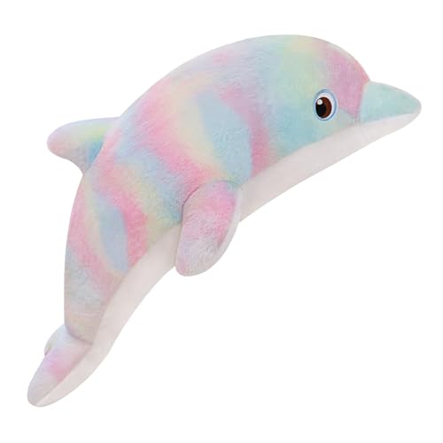 LVPU Pinkish Yellow Dolphin Stuffed Animal Plush Pillow 39 Inches