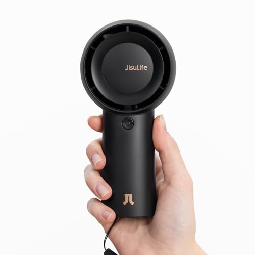 JISULIFE Portable Handheld Turbo Fan 6000mAh Rechargeable 5-Speed Black