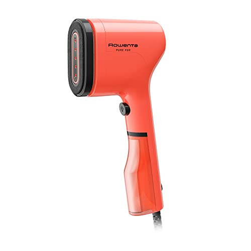 Travel Handheld Garment Steamer 1150W with Reversible Velvet & Lint Pad - Red