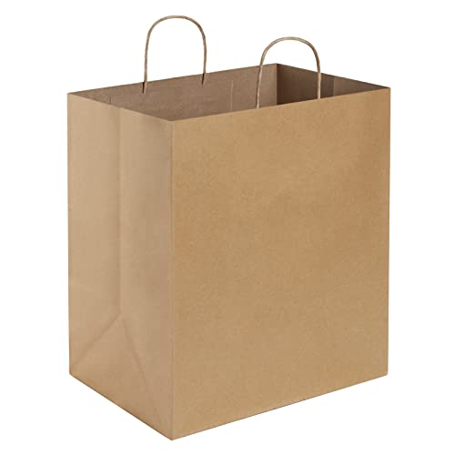 BagDream 14x10x15.75 Large Kraft Paper Bags with Handles - 25 Pack, Heavy Duty, Wide Bottom, Reusable, Gift & Grocery Bags