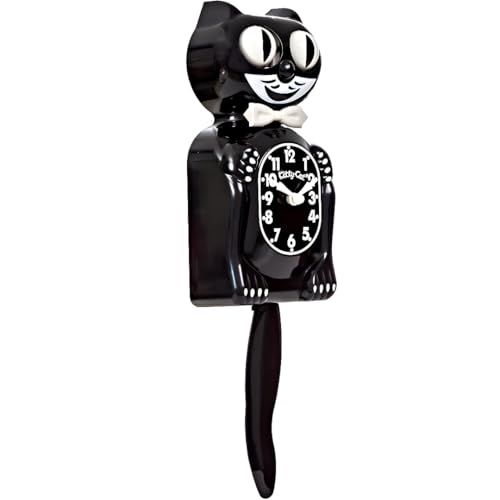 Kit Cat Klock Classic Black Small Wall Clock - 12.75 Inch Cat Decor