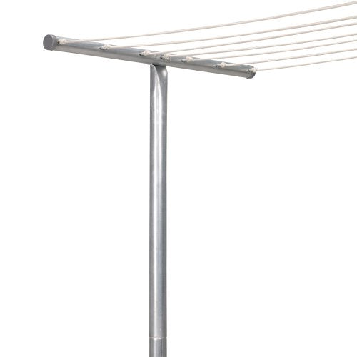 Household Essentials Steel Outdoor Clothesline T-Post with Crossbar & Eyelet Screws - Galvanized Rust-Resistant Support Pole for Yard & Patio, Variation: T-Post
