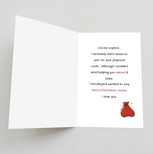 UUEFKTN #2 Cheeky Christmas Card for Husband Boyfriend - Funny Rude Holiday Greeting