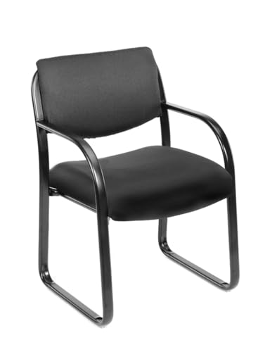 Black Fabric Guest Office Chair - Comfortable Meeting & Reception Seating