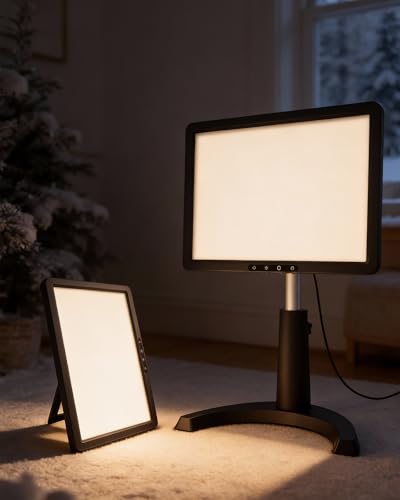 MirthSip Black 12000 Lux Full Spectrum UV-Free Light Therapy Lamp - Desk Light