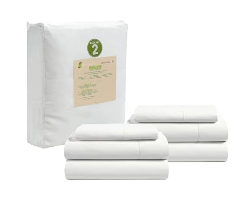 Twin XL Organic Cotton Sheet Set - White, 6 Pieces, Percale, Deep Pockets - Variation of THIS listing