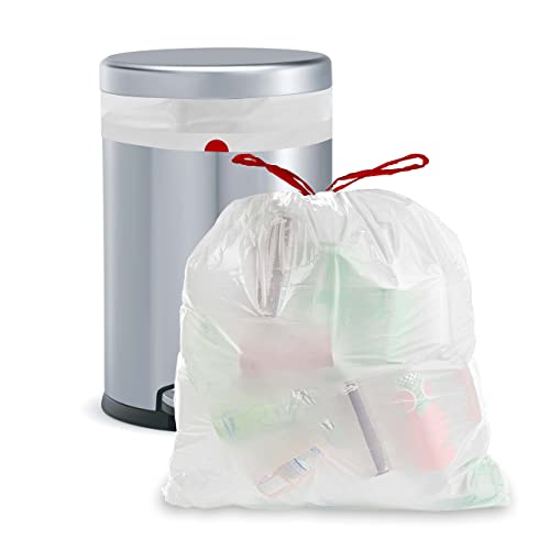 13 Gallon Drawstring Trash Bags - 0.9 Mil Heavy Duty Bulk 200 Count