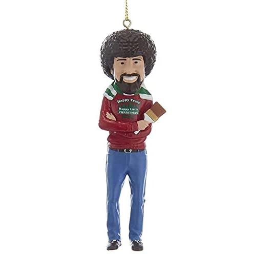 Kurt Adler Bob Ross "Happy Little Christmas" Figural Ornament