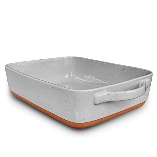 Deep 9x13 Inch Porcelain Baking Dish - Oven & Freezer Safe, Earl Grey Variation